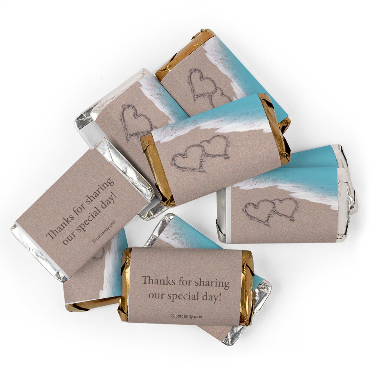 68 Pcs Wedding Candy Hershey's Chocolate Party Favors by Just Candy (20oz) - Beach